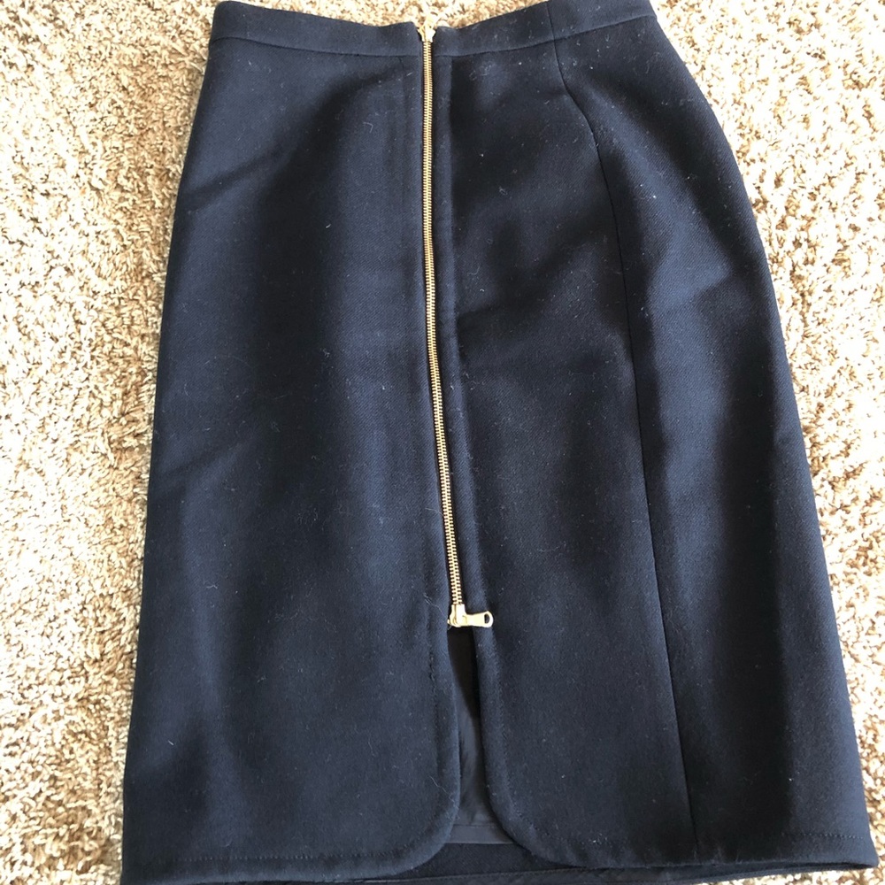 J crew wool shin length skirt